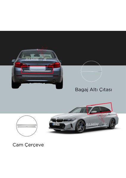 Bmw 3 Serisi F-30 5 Prç Krom Set
