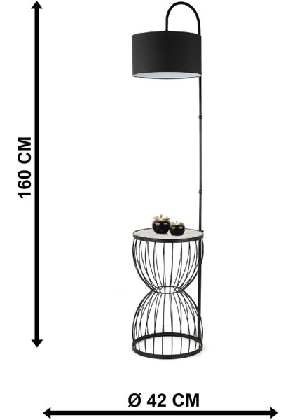 Venezia Sehpa Lambader Siyah Mermer Ahşap Siyah Şapka indirimleri