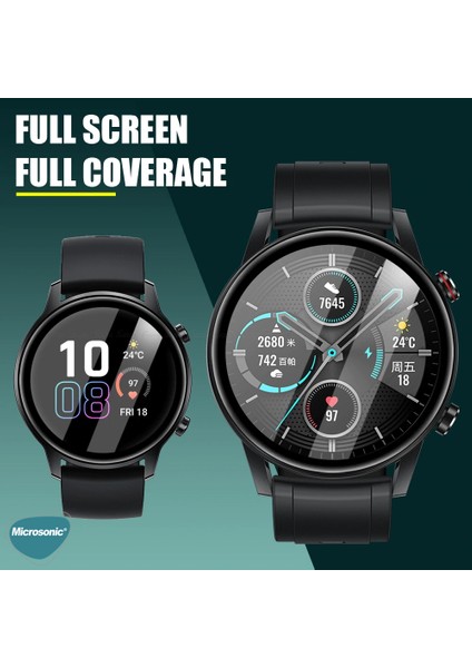 Huawei Watch Gt5 Pro 46MM Tam Kaplayan Temperli Cam Full Ekran Koruyucu Siyah