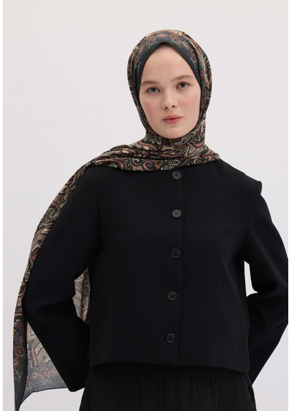 Vıntage Echo Desen Şal Siyah fiyatları