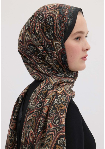 Vıntage Echo Desen Şal Siyah modelleri