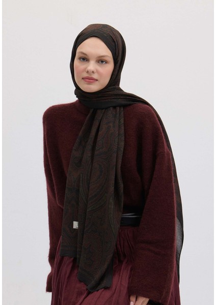 Nedra Desen Şal Bordo