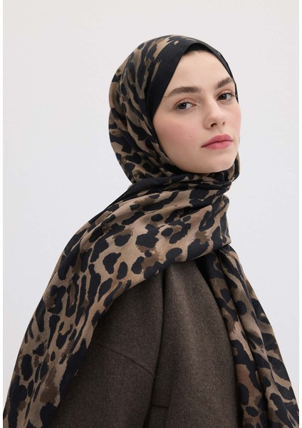 Leopar Desen Şal Toprak