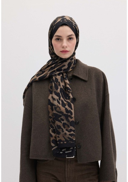 Leopar Desen Şal Toprak