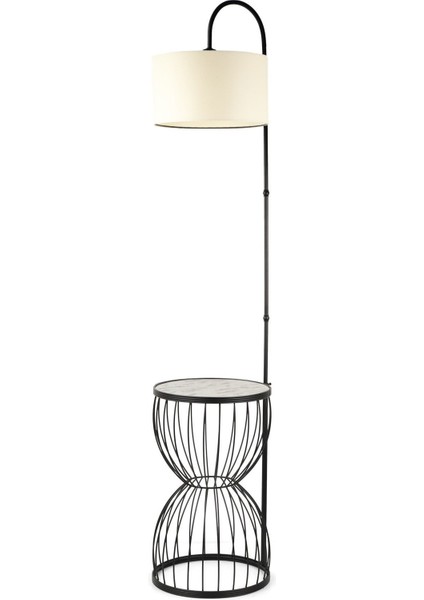 Venezia Sehpa Lambader Siyah Mermer Ahşap Krem Şapka fiyatları