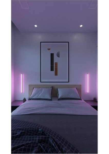 Mini Uzaktan Kumandalı 2'li LED Abajur Gece Lambası Rgb Yuksek Işık Sistemi