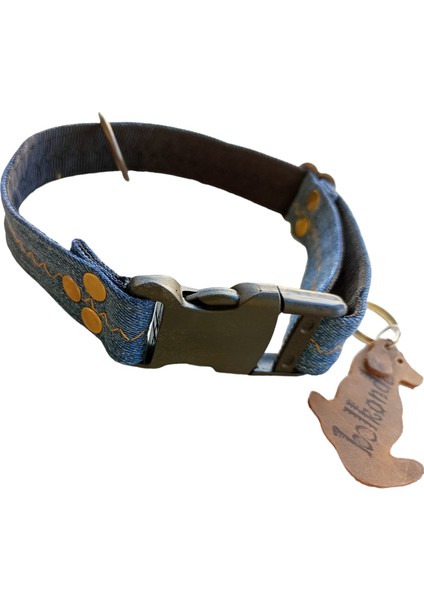 Köpek Boyun Tasması Kot genişlik:2,5cm boyun ölçüsü:30-50cm ayarlamalı dog collar T4-4XL