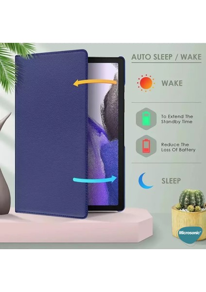 Samsung Galaxy Tab S10 Ultra X920 Kılıf 360 Rotating Stand Deri Mavi