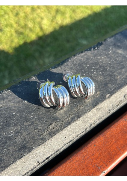 Silver Düğme Küpe
