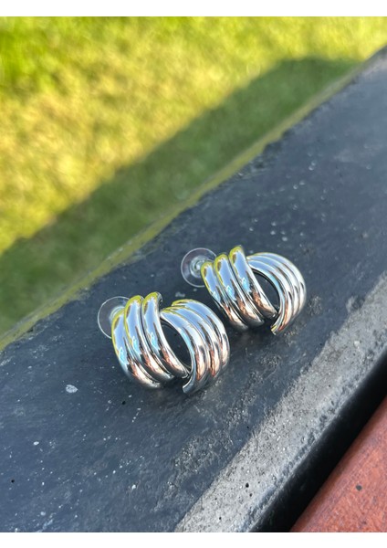 Silver Düğme Küpe