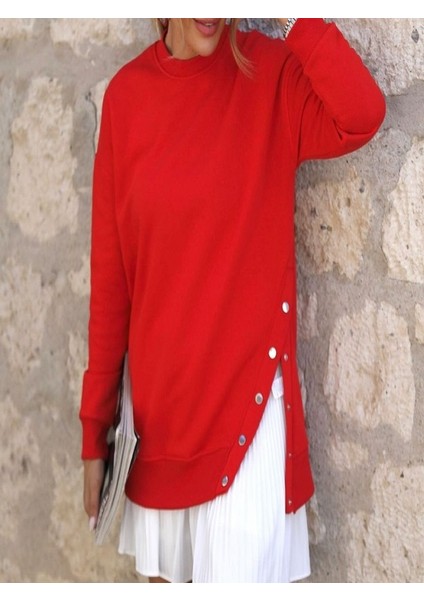 Yanı Çıt Çıt Detaylı Sweatshirt