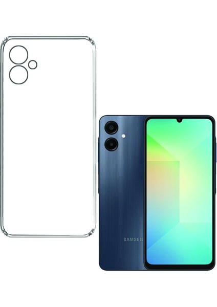 Samsung Galaxy A06 Uyumlu Soft Darbe Korumalı Dizayn Yumuşak Silikon Şeffaf Kılıf Arka Kapak