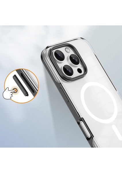 iPhone 16 Pro Max Kılıf Magsafe Şarj Özellikli Çıkarılabilir Arka Yüzeyli Zore Polar Kapak-Gol-Gold