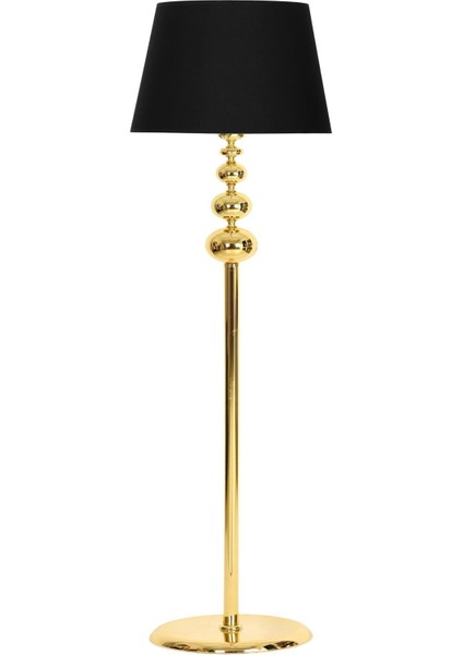 Lmd-01 Gold Kaplama Üçlü Küre Metal Lambader - Gold Şeritli Krem