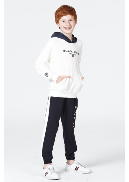 Kapüşonlu Uzun Kollu Erkek Çocuk Eşofman Takımı