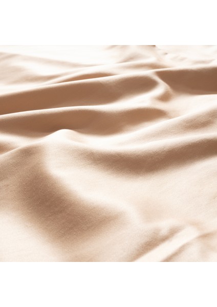 Solıd 300 Tc Tek Kişilik Pamuk Saten %100 Pamuk Saten Düz Çarşaf 160x240 Cm Kum Rengi