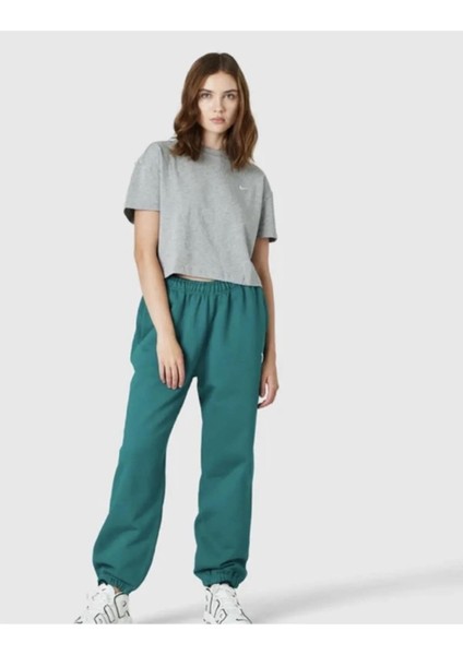 Solo Swoosh Fleece Pant Pamuklu Bol Kesim Yüksek Bel Kadın Eşofman Altı Yeşil fırsatları