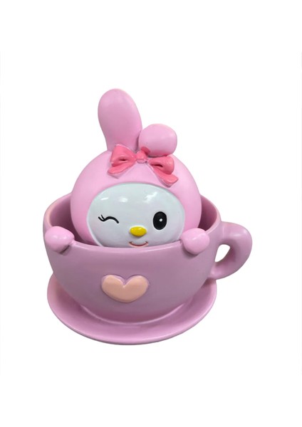 My Melody Fincan Figürlü Sallanan Kafa Masaüstü Süsü Pembe