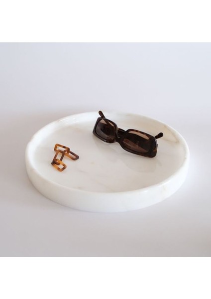 Mermer Tepsi-26 cm Tepsi-Mermer Sunum Tepsi-Mermer Banyo Seti Tepsi