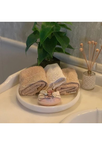 Mermer Tepsi-26 cm Tepsi-Mermer Sunum Tepsi-Mermer Banyo Seti Tepsi