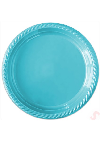 Plastik Tabak, 22CM x 24 Adet - Mavi