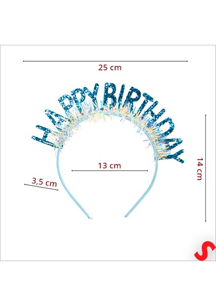 Happy Birthday Taç ve Gözlük Seti - Mavi modelleri