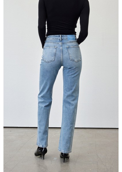 Yüksek bel straight fit jean