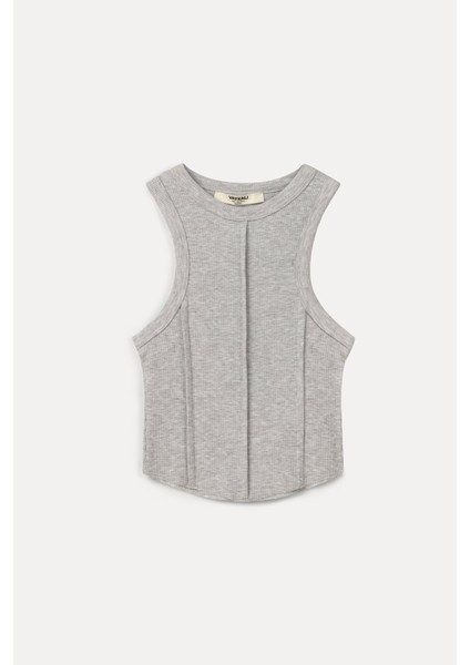Daisy crop top gri