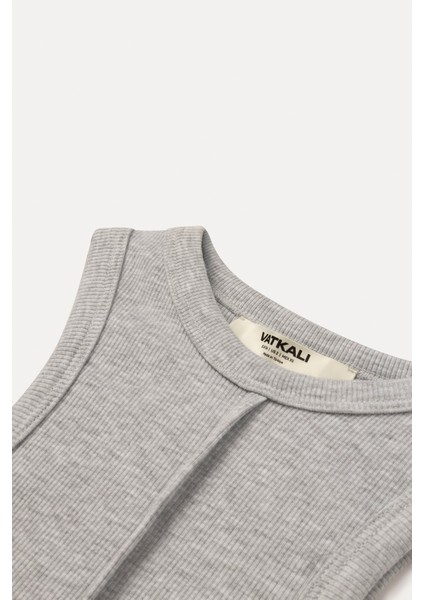 Daisy crop top gri
