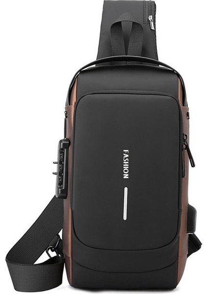 Erkek Göğüs Çantası - Gri Altın - 10 Inç (Yurt Dışından)