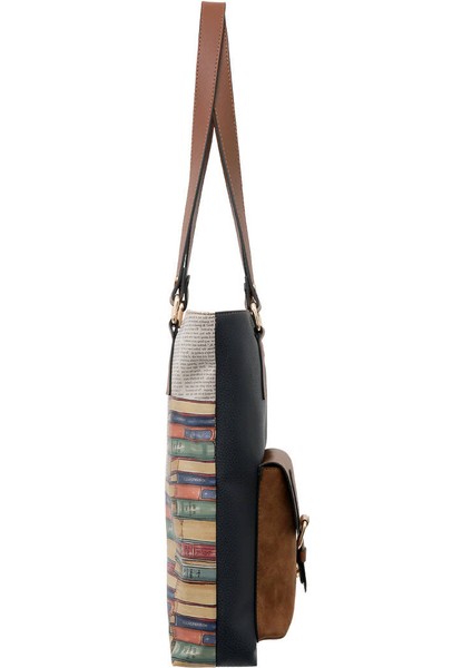 Kadın Vegan Deri Lacivert Omuz Çantası - The Wise Owl Tasarım fırsatları