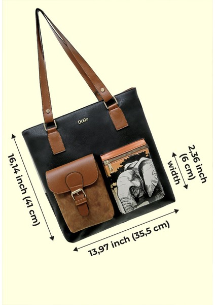 Kadın Vegan Deri Lacivert Omuz Çantası - Sunset Animals Tasarım