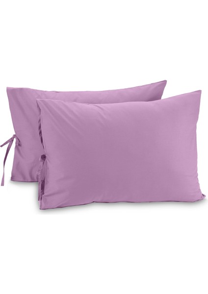 Organik Pamuk 50 x 60 cm Bağcıklı Yastık Kılıfı Seti 62 Tel (155 Tc)
