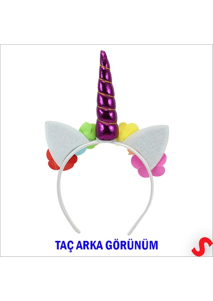 Unicorn Tek Boynuz Dolgulu Eva Taç, 1 Adet - Mor modelleri