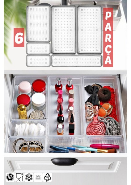 6 Parça Çekmece Içi Düzenleyici, Organizer Set