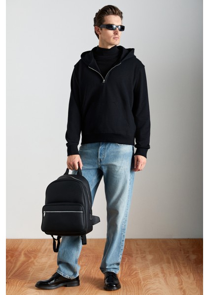 Cancelled Erkek Pamuk-Polyester Siyah Sweatshirt