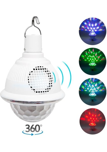 PM-4191 Bluetooth Destekli Animasyonlu 10 Watt Şarjlı Ufo Tip Disko Topu