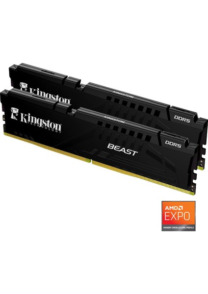 Kıngston Beast Expo KF564C32BBEK2-64TR 64GB(2X32GB) Ddr5 6400MHZ CL32 Masaustu Performans Ram