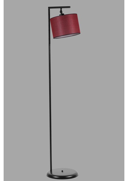 Siyah Silindir Hasır Bordo Abajurlu Lambader fiyatları