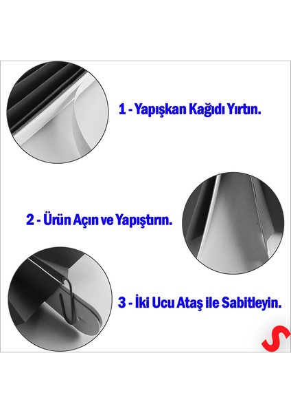 Kağıt Yelpaze Süs, 6 Adetli Set, Siyah