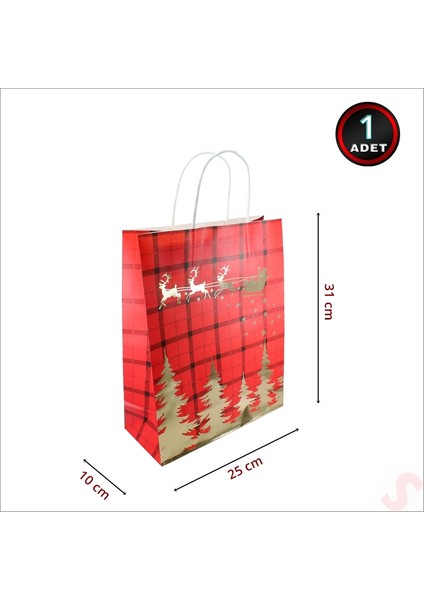 Kırmızı Kraft Karton Çanta, 31 X 25 X 10 Cm - 1 Adet fiyatları