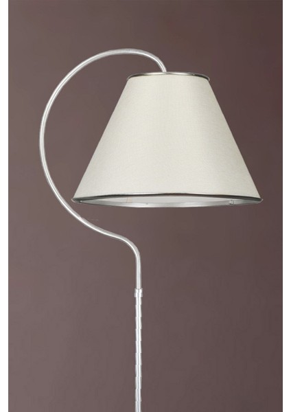 Güven Avize Lambader Holo Elips Gümüş Patine (Silver Çember) Krem Şapka