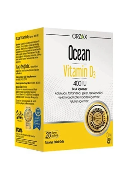 Ocean Vitamin D3 400 IU Sprey 20ml