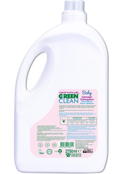 Nessiworld Green Clean Baby Bitkisel Çamaşır Yumuşatıcı 2750 ml