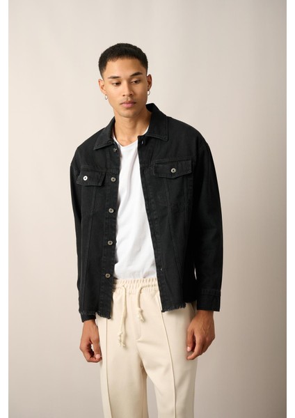 R-2457 Çift Cep Kapaklı Etek Pis Yıkamalı Kot Ceket fiyatları