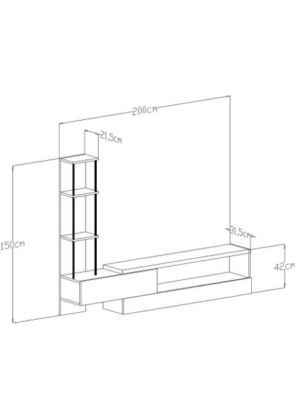 Diamo Tv Ünitesi 200 cm Beyaz fırsatları