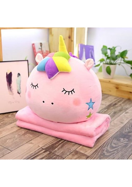 40 cm Sevimli Yuvarlak Unicorn Peluş Yastık (Yurt Dışından)