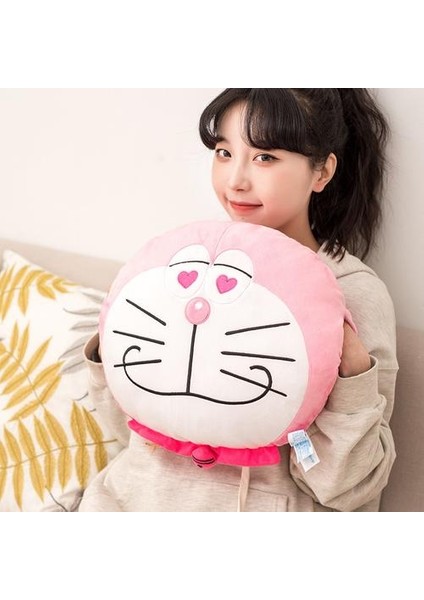 34 cm Kawaii Doraemon Peluş Yastık El Isıtıcı Dolması Oyuncak Peluş Yastıklar (Pembe) (Yurt Dışından)