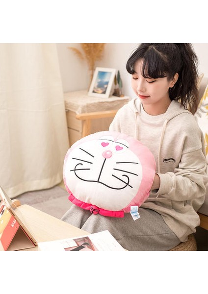 34 cm Kawaii Doraemon Peluş Yastık El Isıtıcı Dolması Oyuncak Peluş Yastıklar (Pembe) (Yurt Dışından)