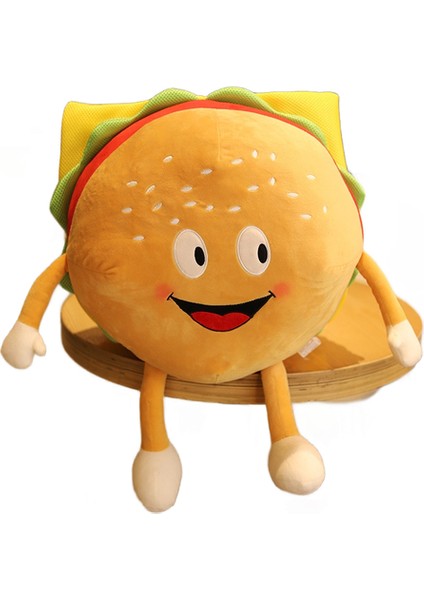 30 cm Karikatür Tost Hamburger Pizza Pop Mısır Cips Peluş Yastıklar (Hamburger) (Yurt Dışından)